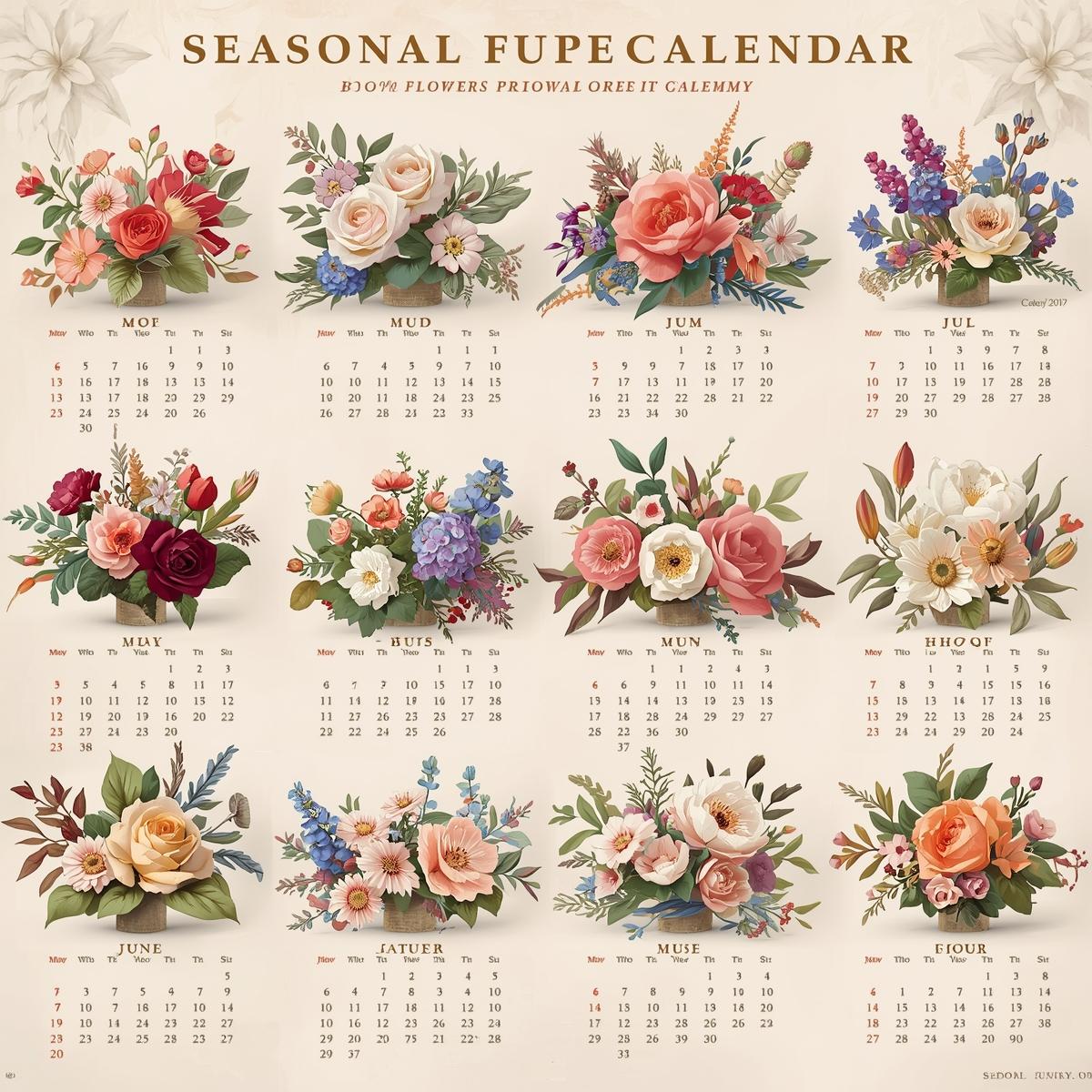 Seasonal flower calendar